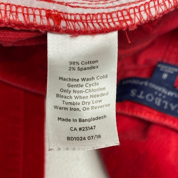 Talbots Corduroy Pants Simply Flattering 5-Pocket Straight Leg Red Size 8 - Picture 6 of 10